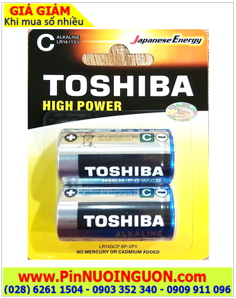Toshiba LR14GCP-BP2, Pin trung C 1.5v Alkaline Toshiba LR14GCP-BP2 chính hãng /Loại vỉ 2viên
